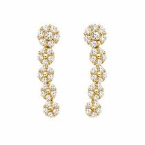 Brinco Flores Cravejadas Banhadas a Ouro 18k