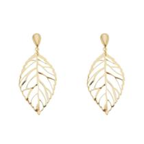 Brinco Folha Banhada A Ouro 18K