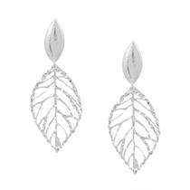 Brinco Folha Banhado Prata 925 Feminino Brinco Folha Banhado Prata 925 Feminino
