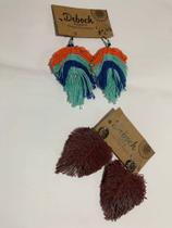 Brinco folha (macramê)