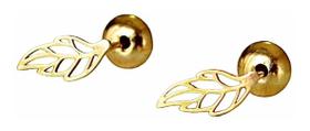 Brinco folha mini ouro 18k Brinco folha mini ouro 18k