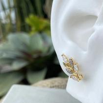 Brinco Folhas com Pedras : 08.4573 DOURADO