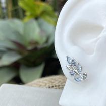 Brinco Folhas com Pedras : 08.4573 PRATEADO