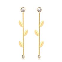 Brinco Folhas Radhau Folheado A Ouro 18k Brinco Folhas Radhau Folheado A Ouro 18k