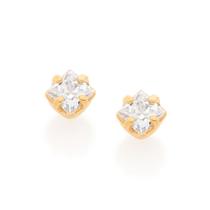 Brinco folheado a ouro 18k com zircônias branco/525923