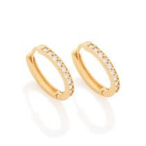 Brinco folheado a ouro argola BRANCO 524304 Rommanel Brinco folheado a ouro argola BRANCO 524304 Rommanel