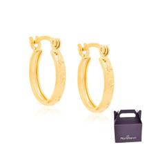 Brinco Folheado A Ouro Argola Com Relevo Rommanel 522903