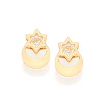 Brinco folheado a ouro com cristais BRANCO 524290 Rommanel