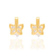 Brinco folheado a ouro com cristais BRANCO 525132 Rommanel