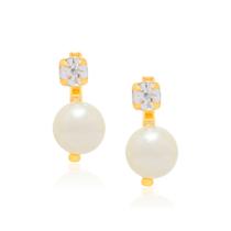 Brinco folheado a ouro com cristais PÉROLA 520582 Rommanel
