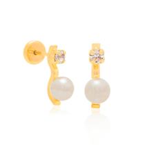 Brinco folheado a ouro com cristais PÉROLA 524692 Rommanel