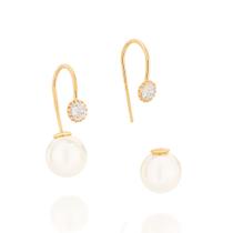 Brinco folheado a ouro com zircônias PÉROLA 526044 Rommanel