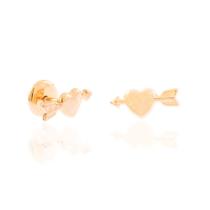 Brinco folheado a ouro coração com flexa 522150 Rommanel