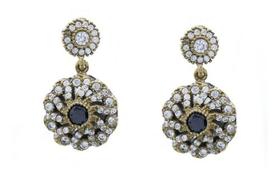 Brinco Folheado A Ouro Cravejado De Pedras Pendente J23663 Brinco Folheado A Ouro Cravejado De Pedras Pendente J23663