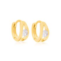 Brinco folheado a ouro formato argola BRANCO 524075 Rommanel