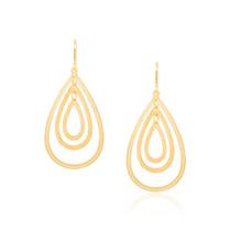 Brinco Folheado a Ouro Formato de Gotas Rommanel 523049 Brinco Folheado a Ouro Formato de Gotas Rommanel 523049