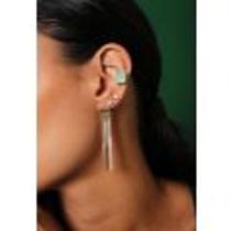 Brinco Folheado a Ouro Franja Lamina. v487