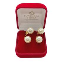 Brinco Folheado a Ouro Grace Kelly Pérolas GG Brinco Folheado a Ouro Grace Kelly Pérolas GG