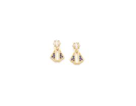 Brinco folheado a ouro nossa senhora AZUL 525776 Rommanel