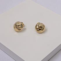 Brinco Folheado a Ouro Orgânico Texturizado