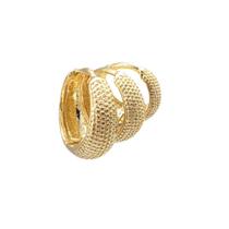 Brinco Folheado A Ouro Trio Argolas Bolinhas Cravejadas