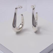 Brinco Folheado a Prata Orgânico Torcido Brinco Folheado a Prata Orgânico Torcido