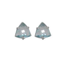 Brinco Folheado A Ródio Com Pedra Triangular Brinco Folheado A Ródio Com Pedra Triangular