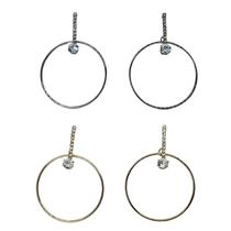 Brinco Folheado Círculo Pedras Strass - Selecione O Modelo