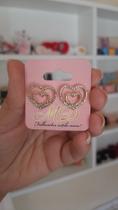 Brinco folheado coração vazado