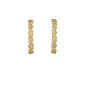 Brinco Folheado Ear HooK Coração com Zircônia