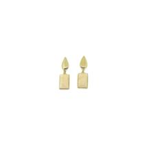 Brinco Folheado Ouro 18K Anti Alérgico Pedra Natural Bege
