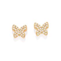 Brinco Folheado Ouro Rommanel Borboleta Com Zirconias 527215
