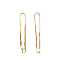 Brinco Folheado Oval com Veneziana Dupla