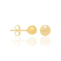 BRINCO FORMADO POR BOLA LISA. MED. 6MM DIÂMETRO Brinco feminino folheado a ouro 18k joia antialérgica presente feminino mulheres BRINCO FORMADO POR BOLA LISA. MED. 6MM DIÂMETRO Brinco feminino folheado a ouro 18k joia antialérgica presente feminino mulheres