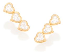 Brinco Formado Por Corações Com Cristais U 523260 Brinco Formado Por Corações Com Cristais U 523260