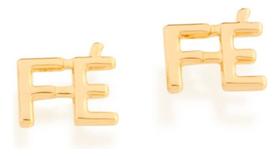 Brinco Formado Por Palavra Fé. Rommanel 526449 Brinco Formado Por Palavra Fé. Rommanel 526449