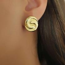 Brinco Formas 2 Vírgula Lisa Banhado a Ouro Brinco Formas 2 Vírgula Lisa Banhado a Ouro