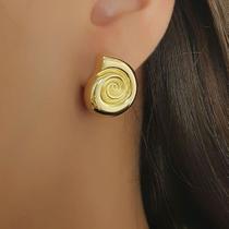 Brinco Formas Caracol Banhado a Ouro