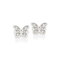 Brinco Formato Borboleta Cravejado Por 4 Zirconias De 1,00 Mm E 8 Zirconias De 1,25 Mm. (Par)Med. 0,7 Cm X 0,8 Cm . Cor: Brinco Formato Borboleta Cravejado Por 4 Zirconias De 1,00 Mm E 8 Zirconias De 1,25 Mm. (Par)Med. 0,7 Cm X 0,8 Cm . Cor:
