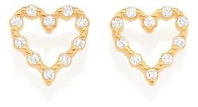 Brinco Formato Coração Vazado Cravejado Po 527124