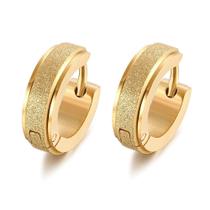 Brinco Fosco de Argola dourada em aço Inox não enferruja Gold lixado Luxo Masculino feminino