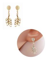 Brinco Galho de Folhas folheado Ouro 18k Antialérgico