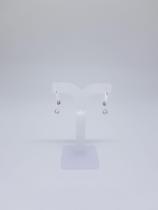 Brinco gancho com pedra cravejada banhado a Prata Maribel