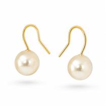 Brinco Gancho de Pérola 12mm Banhado Ouro 18k Hipoalergênico