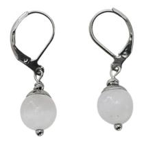 Brinco Gancho Fechado Aço e Selenita Natural