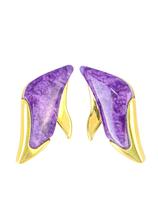 Brinco garden feldspato roxo folheado a ouro 18k Brinco garden feldspato roxo folheado a ouro 18k