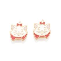 Brinco gata marie banhado a ouro 18k com aplicação de resina Cód. 52753339 Coleção Disney