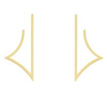 Brinco Geométrico Minimalista Banho Ouro 18k