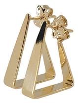 Brinco Geométrico Triangular Feminino Ouro 18k Minimalista Brinco Geométrico Triangular Feminino Ouro 18k Minimalista