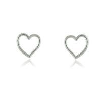 Brinco Giulietta Coração Vazado - Banho Ródio Branco